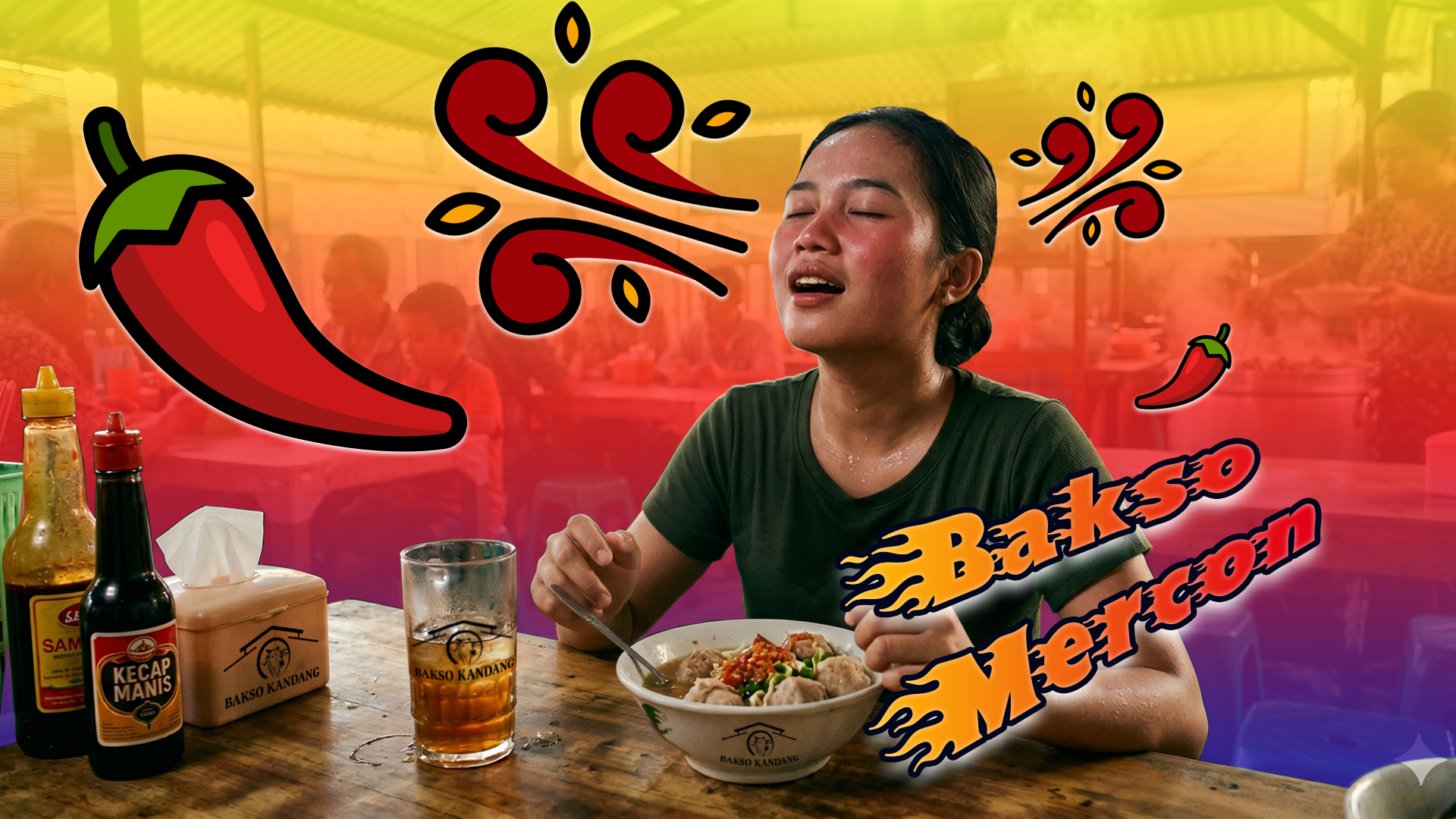 makan bakso mercon