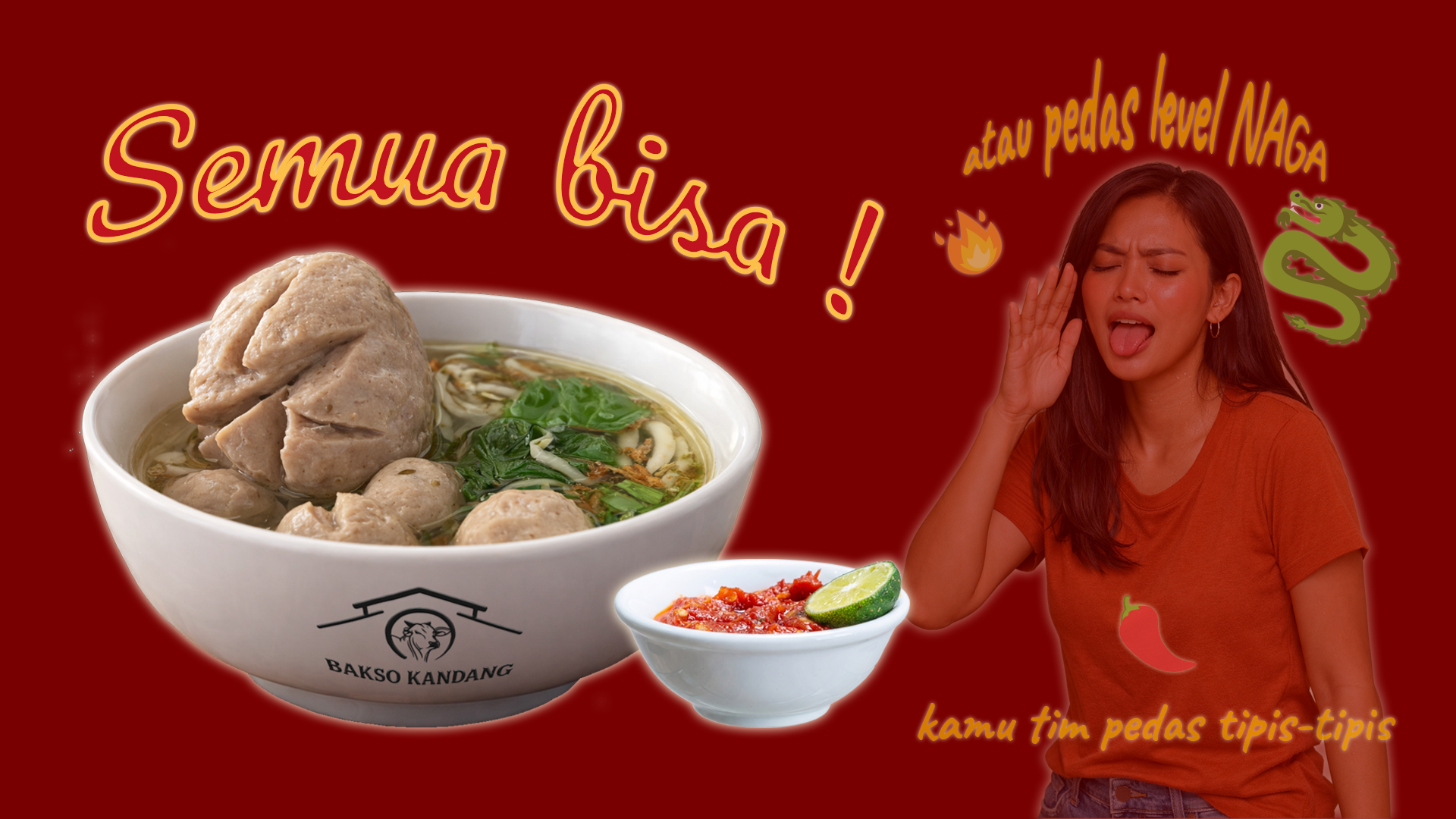 makan bakso pedas